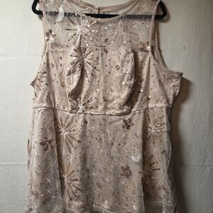 Embellished Sheer Sleeveless Top